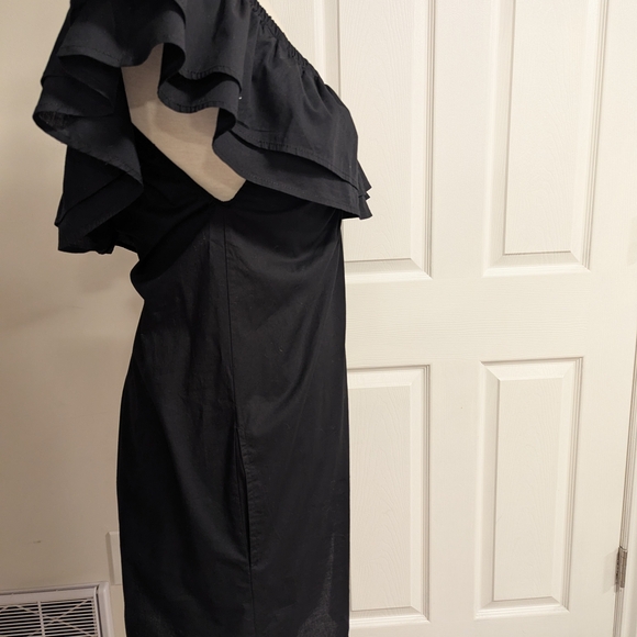 Sincerely Jules One Shoulder Off Black Dress Size -M - Picture 3 of 6
